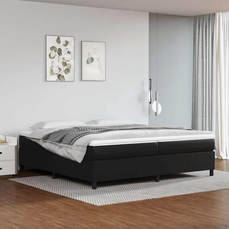 Sommier à ressorts de lit - Sommier pour Adulte et Enfant - Noir 200x200 cm Similicuir BV455252 - BonneVie (1/5)