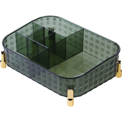 Organisateur Maquillage - 27 x 20 x 9 cm - 6 Compartiments Modulables - Pour Coiffeuse Salle De Bain Bureau Cuisine - 1 Pièce (1/5)