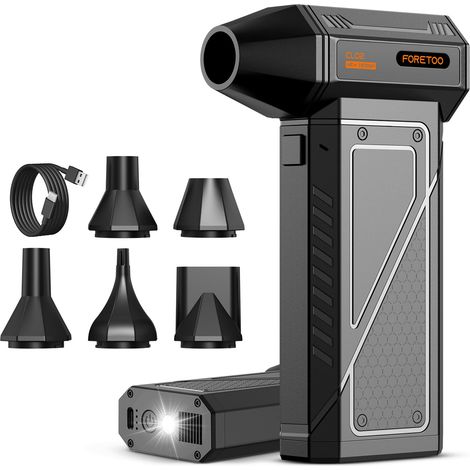 Souffleur électrique - 150 000 tr/min - Engrais d'air sans chargeur - Moteur sans balais durable avec lumière LED SOS - Aspirateur réglable pour ordinateur, animaux de compagnie, extérieur, maison (1/5)