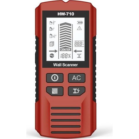 Detector de línea 5 en 1, detector de línea eléctrica, detector de cable con pantalla LCD, detector de corriente de pared para metal, tuberías, madera y cables eléctricos. (1/5)