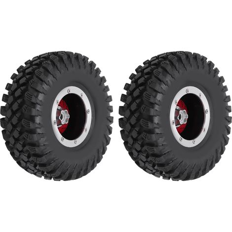 Pneu RC 2,2 pouces en alliage de caoutchouc durable avec moyeu en métal, pièce de rechange et accessoire de mise à niveau RC, noir (1/5)