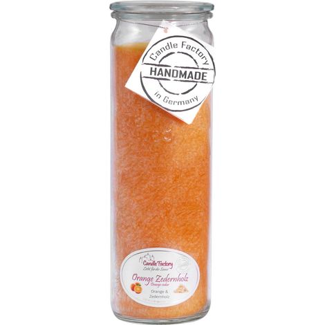 Candle Factory Big Jumbo Orange Zedernholz Duftkerze Dekokerze 306-081 (1/5)