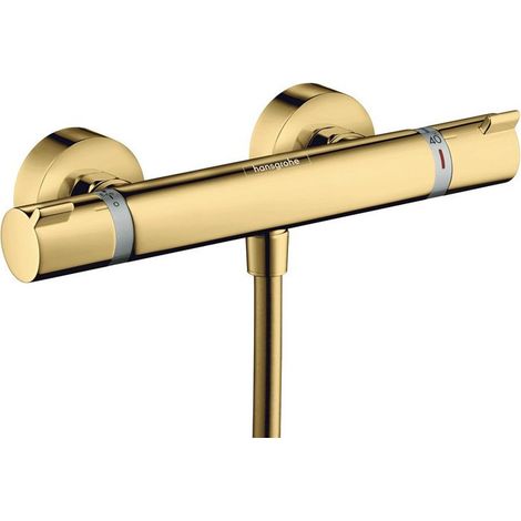 mitigeur Thermostatique douche aspect doré poli