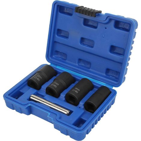 5-teiliges Schrauben- und Mutternausdreher-Set mit 1/2-Zoll-Antrieb, Schlagschrauber, 17 mm, 19 mm, 21 mm, 22 mm, für Kfz-Wartung