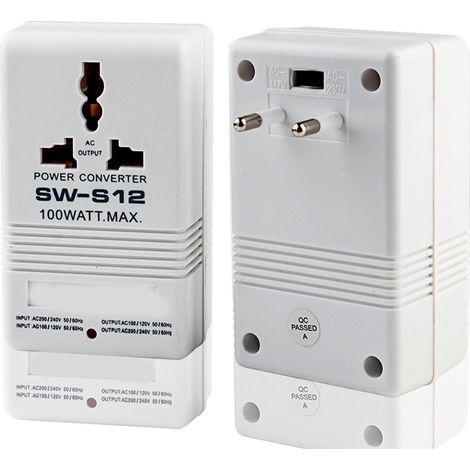 Transformateur de tension double SW S12 110 V/220 V, 100 W, adaptateur de voyage, convertisseur de puissance pour petits appareils électroménagers, prise UE (1/5)