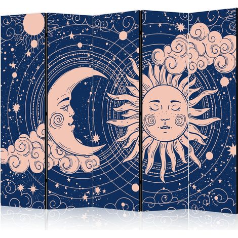 Paravent artgeist Motiv Sonne Mond marineblau 172x225 cm