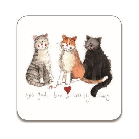 3 sottobicchieri a forma di gatto