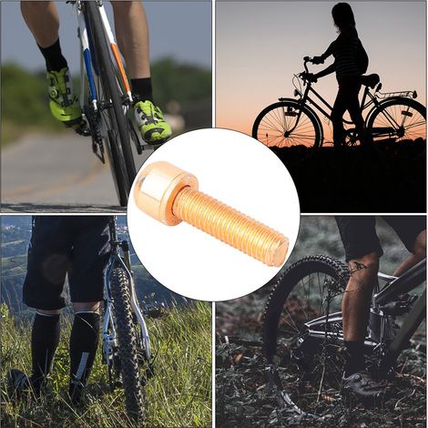 Vis de direction M5x18mm pour vélo, boulon de guidon en acier avec entretoise, pièces dorées pour guidon (1/5)