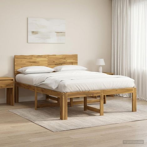 Cama doble con cabecero ROSTOCK Blanco 150 x 200 cm (1/5)