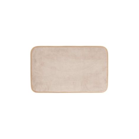 Tapis de bain 45 x 75 cm microfibre unie vitamine Taupe (1/3)