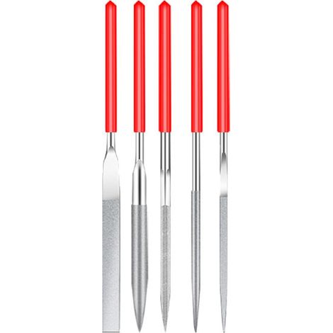 Jeu de Lot de 5 Mini Limes a Aiguilles en Diamantée, Mini Set, Nadelfeilen Set Métallique, Manuels Polissage pour Bois, Bijoux, Bricolage, Métal (1/4)