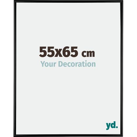 Your Decoration - 55x65 cm - Cadres Photos en Aluminium Avec Verre acrylique - Anti-Reflet - Excellente Qualité - Noir Brillant - Cadre Decoration Murale - Kent.