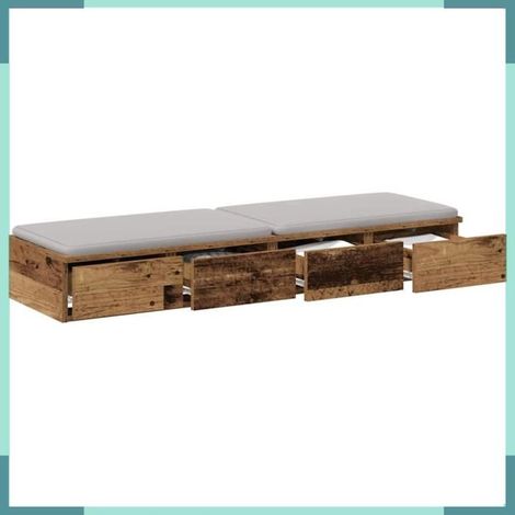 Tiroirs de lit - 866945 - Bois ancien - 4 tiroirs - 120 x 36,5 x 16,5 cm (1/5)