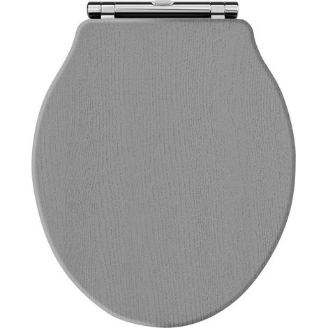 Old London Chancery Storm Grey Woodgrain Round Soft Close Toilet Seat - LOS298 (1/2)