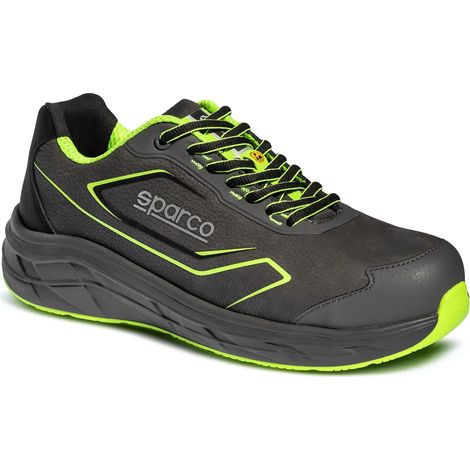 SPARCO SCARPE NUBUCK OLIVER S3S - Colore: Grigio Scuro / Verde Fluo - Taglia: 42 (1/4)