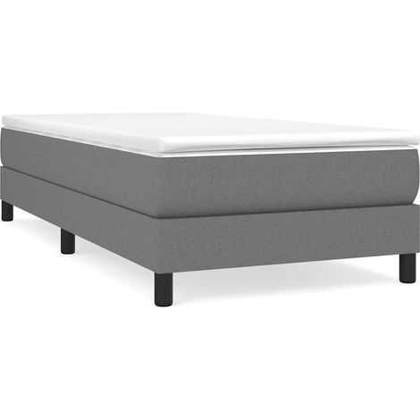 Maison Exclusive - Boxspringbettgestell Dunkelgrau 90x200 cm Stof (1/5)
