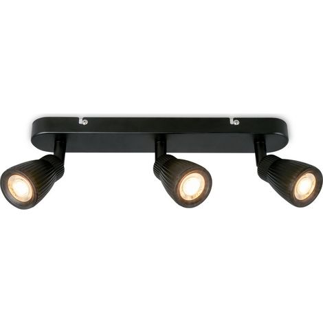 Briloner Plafoniera LED orientabile 35 cm 10,5W, 1200lm, 3000K bianco caldo 3 luci nero - Faretto da soffitto soggiorno corridoio cucina ufficio (1/5)