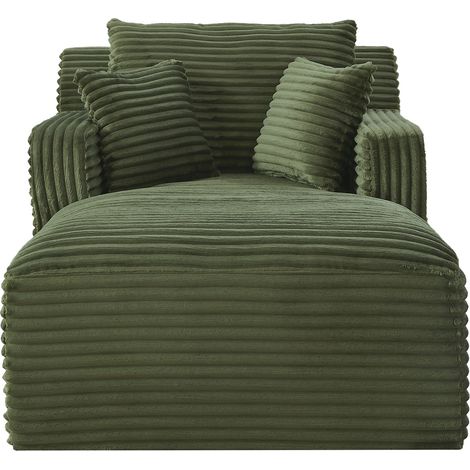 Chaise longue ArkSwift de tela de pana, comprimida al vacío, núcleo de muelles ensacados y cojín de espuma de alta densidad, no requiere montaje, cómoda butaca reclinable para la sala de estar. (1/5)