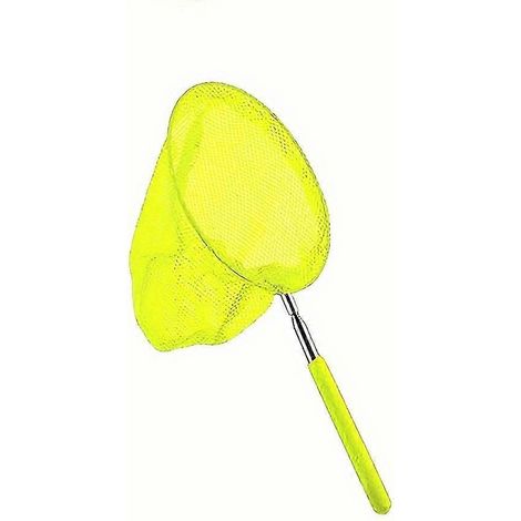 1 Épuisette télescopique - Capture d'insectes et de poissons multifonctionnelle - Poignée télescopique résistante et antidérapante - Design léger et coloré, idéal pour les chats jaunes (1/5)