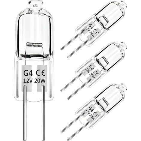 G4 12 V 20 W Dimmable Warm White 2700 K Halogen Lamp for Oven, Kitchen Hood, Ceiling Light, Bath, Cabinet Lighting (1/5)