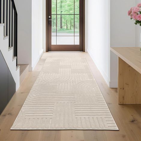 Tapis de Couloir Antidérapant 80 x 200 cm, Moderne Tapis Couloir Long Lavable en Machine, Moelleux Absorbant Tapis de Passage Cuisine pour Interieur, Chambre à Coucher, Buanderie (1/5)
