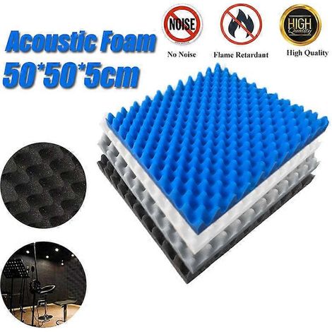 panneaux de mousse acoustique insonorisante 500x500x50mm pour studio d'enregistrement, absorption acoustique, panneaux muraux en mousse de polyuréthane (1/2)