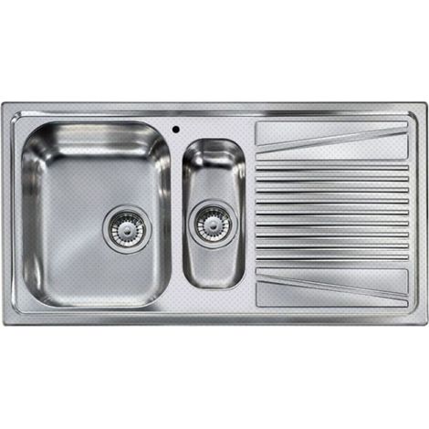 Lavello Elleci Inox da incasso Vasche a Sinistra River 475 Antigraffio Inox LIR475ANCSX (1/2)