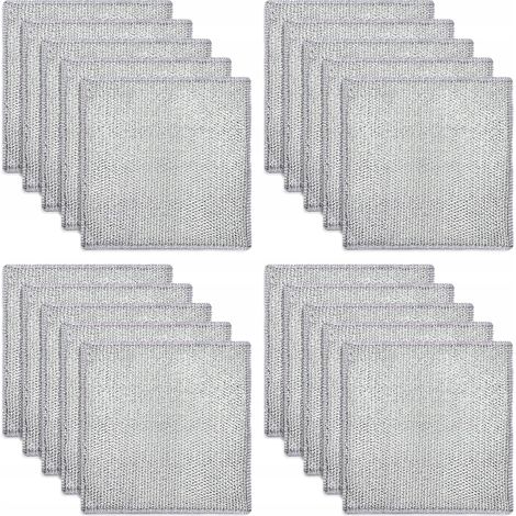 Paños de alambre para cocina de 20x20 cm, 20 unidades, para limpieza y lavado.