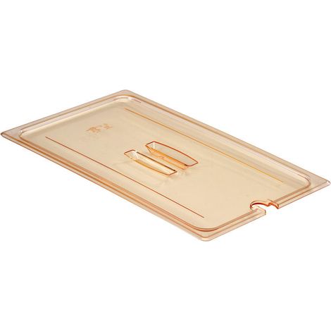 Couvercle à encoche à poignée GN 1/1 - Haute t° - 32.5 x 53 cm - Ambre - Lot de 6 - Cambro