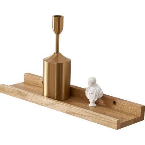 Wall Shelf, 30cm Floating Shelf Made of Solid Oak Wood, Rustic Wooden Shelf for Living Room, Kitchen, Bedroom, Bathroom (1/5)