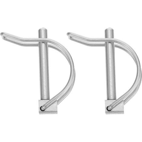 Set mit 2 Schnellverschluss-Sicherheitsclips für Anhängerkupplungen, geeignet für Boote oder Ladung. – 5 x 3,5 x 1,5 cm – Silber (1/4)