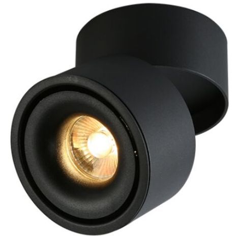 Lámpara de techo LED de 5W para uso interior, reflector ajustable, foco de techo y de pie giratorio, 10 x 10 cm (luz neutra) (Negro) [Clase de eficiencia energética A+] (1/5)