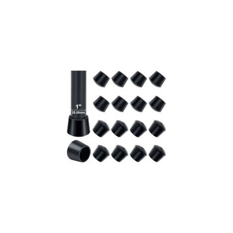 Embout De Chaise, 16pcs 25-26mm Embout Pied De Chaise Caoutchouc Embout Caoutchouc Chaise 25mm Diamètre Intérieur, pour Protéger Les Pieds de Table Éviter Les Rayures au Sol, Noir