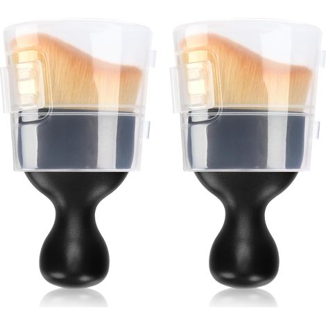 Brosse de nettoyage pour intérieur de voiture, lot de 2 brosses douces, brosse de nettoyage incurvée avec couvercle et aspirateur intégré.