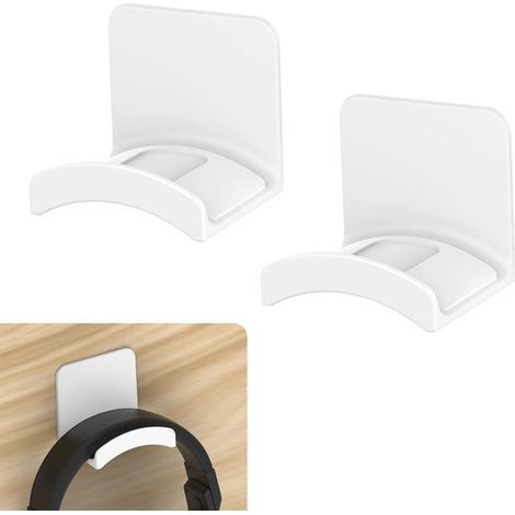 Universel Support Adhesif Crochet Casque pour Bureau, TPU Support de Casque Accrocher Casques, 2 pièce (1/5)