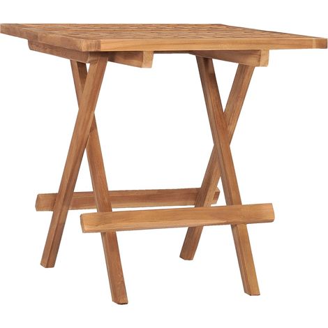 Table d'extérieur pliable Table de salon de jardin - 50x50x50 cm Bois de teck solide BV212849 - BonneVie (1/5)