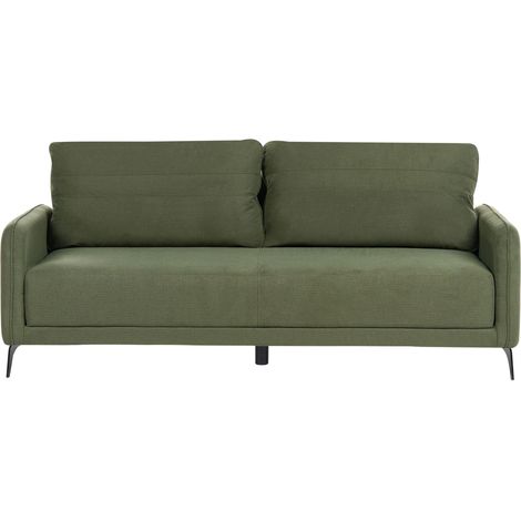 Divano in tessuto minimalista a 3 posti letto Funzione letto verde Poliestere Gambe in metallo Heming (1/5)