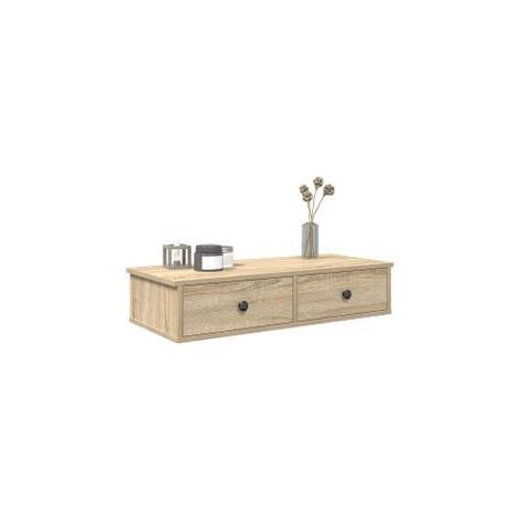 Étagère murale avec tiroirs chêne sonoma bois d'ingénierie (1/5)