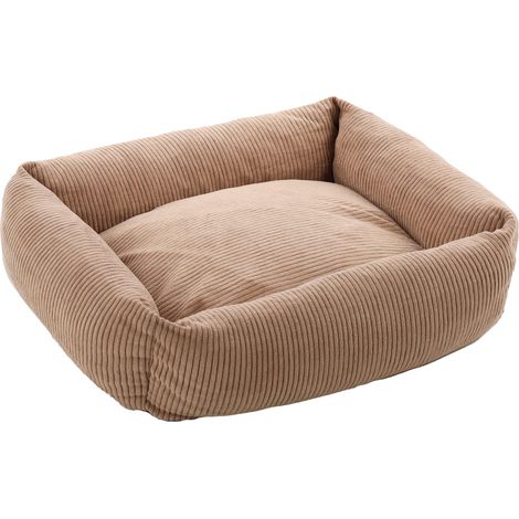 Panier Colette pour Chien Chat Taupe - 50x40x16cm - Lit pour Chien Chat - Lavable - Fond Anti-dérapant - Housse Amovible Lieu de Couchage Doux et Confortable (1/5)