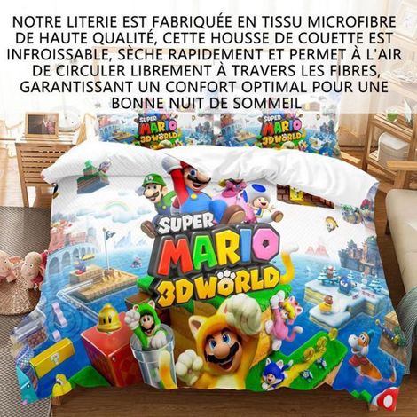 INN Housse de couette mario ensemble de literie basique trois pièces 140x200cm pour lit 2 personnes parure de lit PARURE DE COUETTE