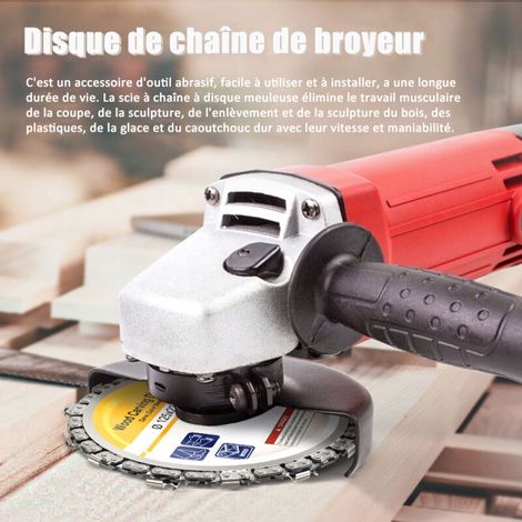 Sculpture Sur Bois Chaine Disque Bois Grinder Chaine Tronconneuses Disque Plaque D'Outils, 115Mm (1/4)