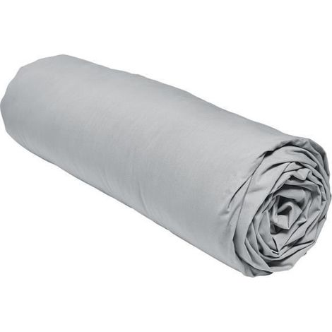 Drap housse TODAY Prestige - 140 x 200+30 cm - 2 personnes - 100% Percale de coton uni - Acier (1/3)