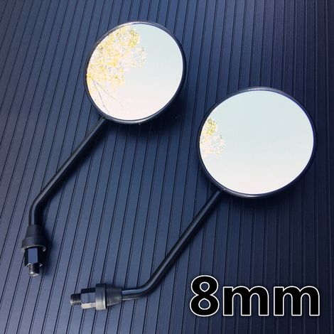 Una coppia di specchietti retrovisori per motociclette, specchietti retrovisori circolari per motociclette, bici elettriche, scooter Honda, Kawasaki, Suzuki, Yamaha, 10 mm, 8 mm, destro, pratico