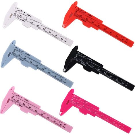 Pied à coulisse double échelle en plastique de 80 mm pour la mesure en artisanat et en bijouterie, pied à coulisse pour étudiants, mini outil de mesure (1/5)
