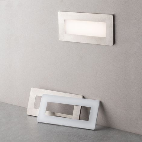 Faretto segnapassi da esterno Con Placchette intercambiabili lampada da muro IP65 LED 5W ad incasso per scatola 506, CCT 3 Tonalità selezionabile luce fredda Luce calda Luce Naturale (1/5)