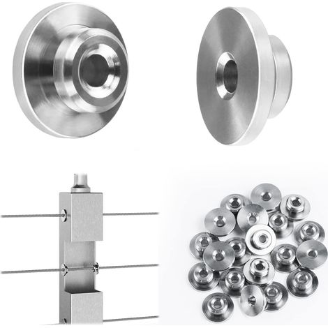 Paquete de 40 ojales para barandilla de cable con rodillo de nivel de 1/8" para cable de acero de nivel de 1/8" y fundas protectoras de acero inoxidable T316. Kit de herrajes para barandilla de cable 
