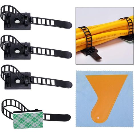 50pcs serre-câbles, serre-câbles, serre-câbles adhésifs, serre-câbles en nylon réglables et serre-câbles adhésifs pour organisateur de câbles, TV, chargeur, PC, etc. (1/5)