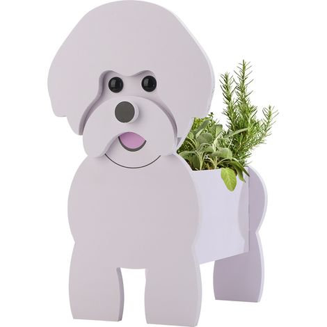 Pot de jardinière décoratif pour chien, haute capacité de charge, fleur mignonne pour la maison, décoration de jardin, Bichon Frise, petite taille (1/5)