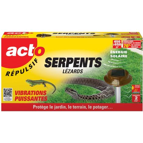 Répulsif solaire à vibrations pour serpents et lézards – Protection jusqu'à 650 m² – Fonctionnement autonome sans produits chimiques – Retro