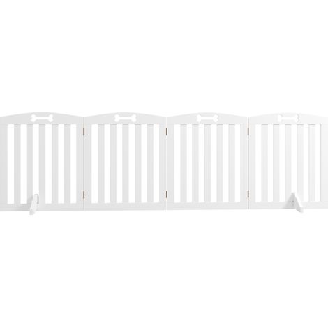 Faltbares Hundesicherheitsgitter 207,5 x 30 x 61 cm, weiß, mit rutschfesten Füßen